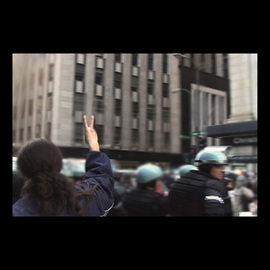 Nancy Bechtol: 'Peace Hand', 2004 Other Photography, Activism. Artist Description:  signs of personal responsibility for peace was shown throughout the demonstrations. this man walked behind police lines to show support. Chicago. AntiWar Rally series 2003- 05 ...