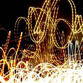 Nancy Bechtol: 'light bechtol n5', 2019 Other Photography, Magical. Artist Description: Drawing with light while slo- mo, yellow, mezmerizing, lightrides, motion part of LIGHT RIDE series, 1999- 2019...