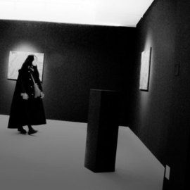 Nancy Bechtol: 'man in bw room', 2009 Other Photography, Abstract Figurative. Artist Description:  Art Chicago, 2009 man in room ...