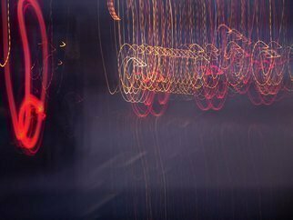 Nancy Bechtol: 'peace in motion  light ride series', 2008 Other Photography, Cosmic.  digital photograph, taken at night, and playing with light writing at slow shutter speeds, peace sign emerges ...