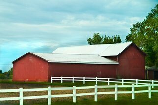 Nancy Bechtol: 'red barn', 2010 Other Photography, Farm. intense people, vibrantMichigan beautiful old barn in high end color late afternoon. Photography, color enhanced, manipulated. ...