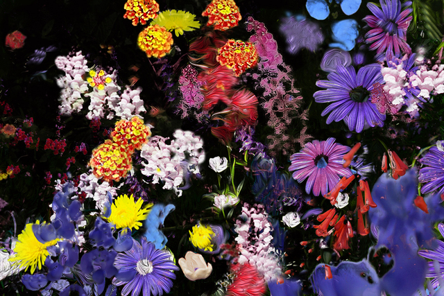 Artist Nancy Wood. 'Evening Floral Dance 2' Artwork Image, Created in 2018, Original Digital Painting. #art #artist