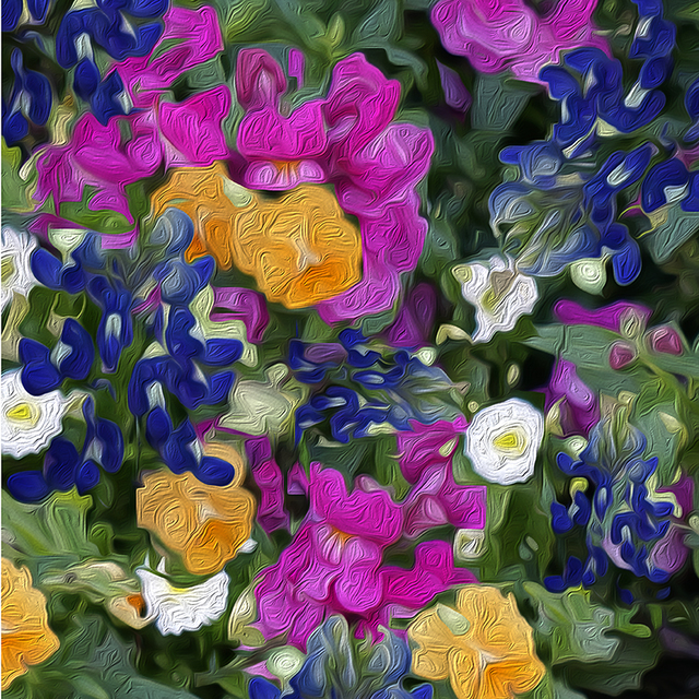 Artist Nancy Wood. 'Morning Flower Dance' Artwork Image, Created in 2019, Original Digital Painting. #art #artist