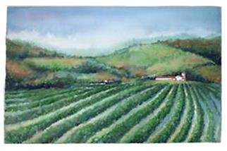 Nancy Overbury: 'California Vinyards', 2001 Watercolor, Landscape. 