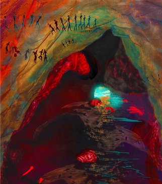 Nancy Ungar: 'Out of the Cave', 2011 Digital Art, Surrealism.   Swim! Fast! Escape!  ...