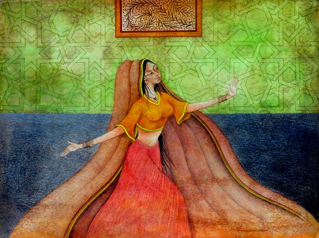 Shahid Rana  'Dancing Girl', created in 2012, Original Painting Acrylic.
