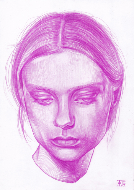 Artist Anastasia Terskih. 'Lurk Girl Portrait ' Artwork Image, Created in 2021, Original Drawing Graphite. #art #artist