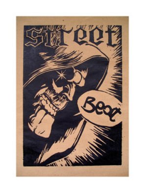 Stefano Gamba: 'Street Beat', 2008 Intaglio - Open Edition, Comics.  xilography prints   ...