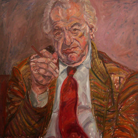 Zsuzsa Naszodi: 'Sandor Radnoti in his Dery Jacket', 2007 Oil Painting, Portrait. 