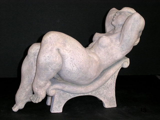 Natalia Shapira  'Reclining III ', created in 2003, Original Sculpture Ceramic.