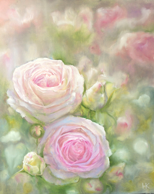 Artist Nataly Kartseva. 'Aroma Of Summer Roses' Artwork Image, Created in 2017, Original Painting Oil. #art #artist