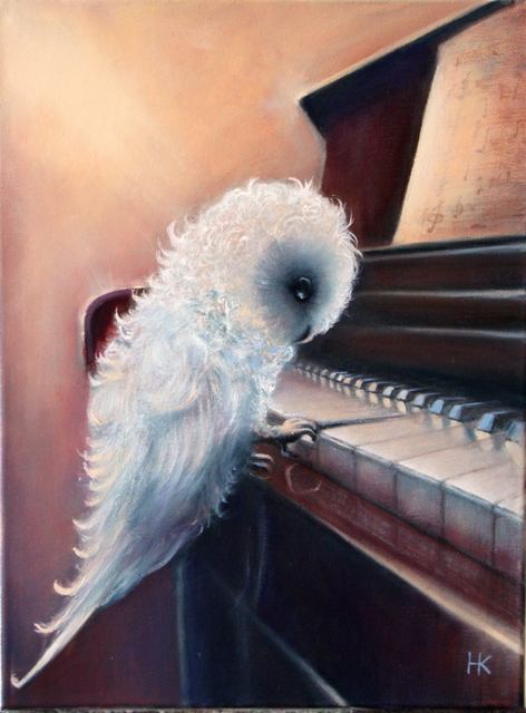 Artist Nataly Kartseva. 'Owl' Artwork Image, Created in 2018, Original Painting Oil. #art #artist