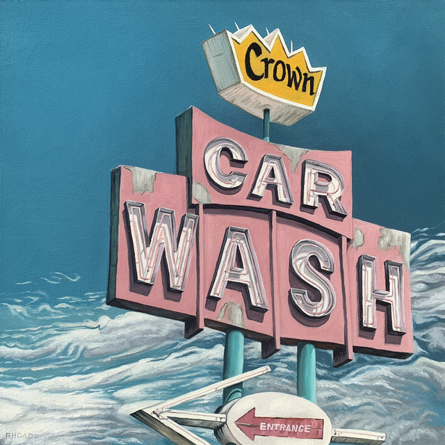 Nathan Rhoads  'Crown Car Wash', created in 2020, Original Painting Oil.