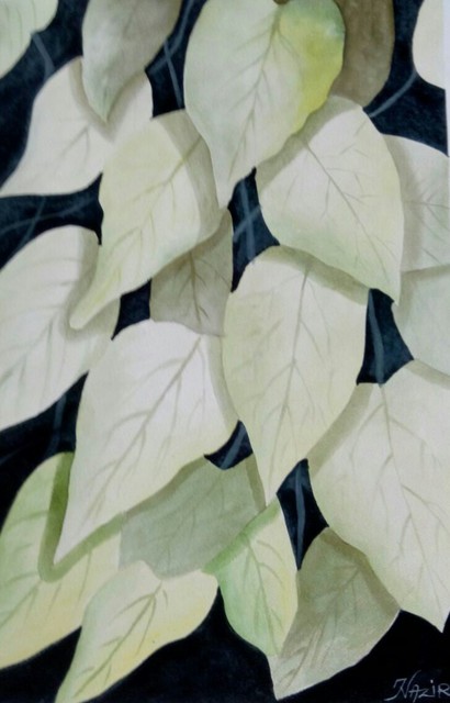 Nazir Khatry  'Leaf Fantasy', created in 2015, Original Painting Acrylic.
