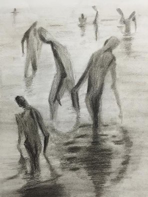 Neetasha Joshi: 'Lost Souls', 2016 Charcoal Drawing, Philosophy.  The darkest places in hell are reserved for those who maintain their neutrality in times of moral crisis.- Dante Alighieri ...