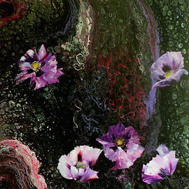 Nelu Gradeanu: 'narcotic universe', 2017 Oil Painting, Floral. Artist Description: Original painting, unique, signed, dated, ...