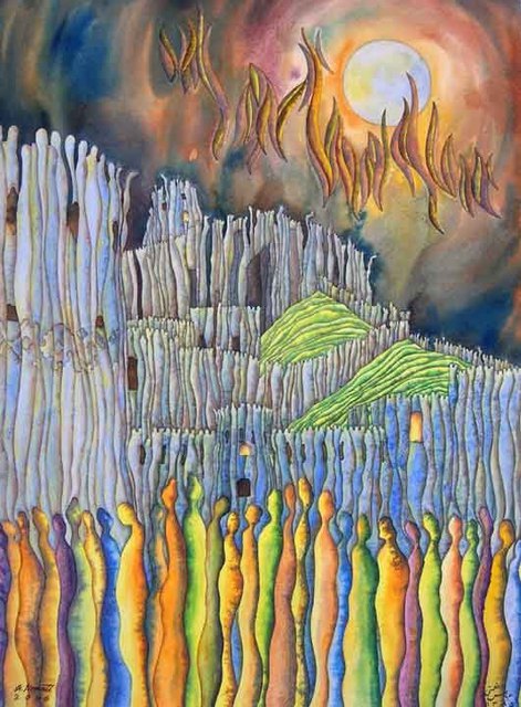 Abbas Nemati  'Bam City', created in 2006, Original Watercolor.