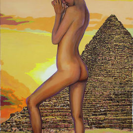 Richard Barone: 'praying to the amen', 2016 Oil Painting, Religious. Artist Description: Amen or Amun was a major ancient Egyptian deity, but also the end word of Christian prayers, the  so be it  of worship. The name meant something like the hidden one, or the invisible. That was 40 centuries ago, i. e. , 20th Century BC. The female nude in ...
