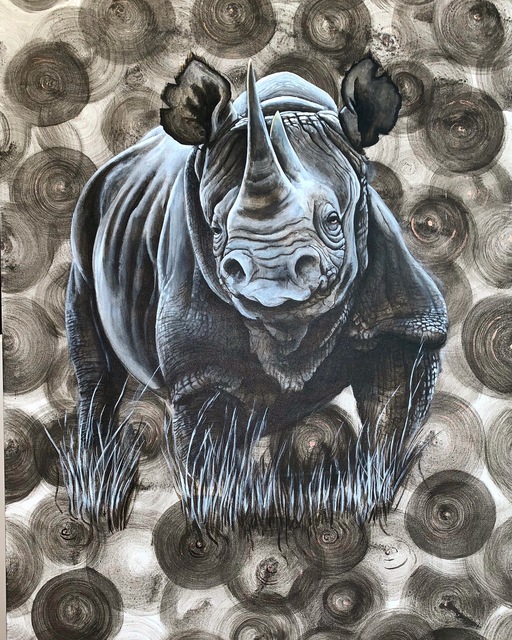 Artist Leonardo Contreras. 'Legacy Of The Rhino' Artwork Image, Created in 2019, Original Painting Oil. #art #artist