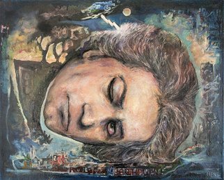 Martin Holland: 'Ludwig Rolls Over', 2015 Oil Painting, Music.  An oil painting of Classical musician Ludwig Von Beethoven  ...