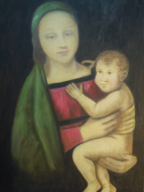 Neslihan Soner  'Madonna And Child', created in 2005, Original Painting Oil.