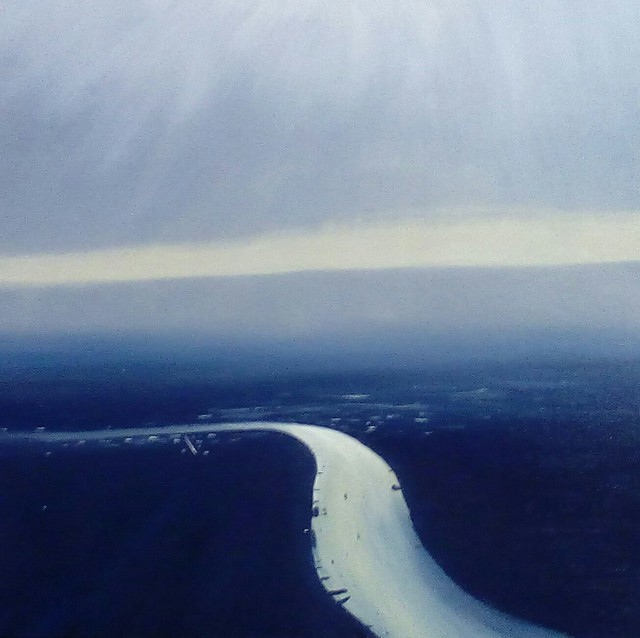 Terry Dower  'Aerial Nocturne, Brisbane River', created in 2015, Original Painting Oil.