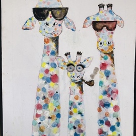 Ngaatendwe  Gondo: 'hi giraffe', 2023 Acrylic Painting, Animals. Artist Description: Acrylic on A1 canvas ...