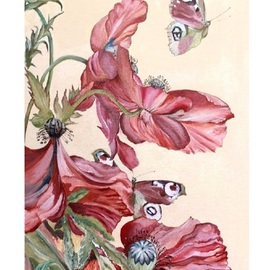 Natalia Stepanova: 'Poppy', 2014 Oil Painting, Botanical. Artist Description:   poppy oil painting stepanova natalia copy  ...