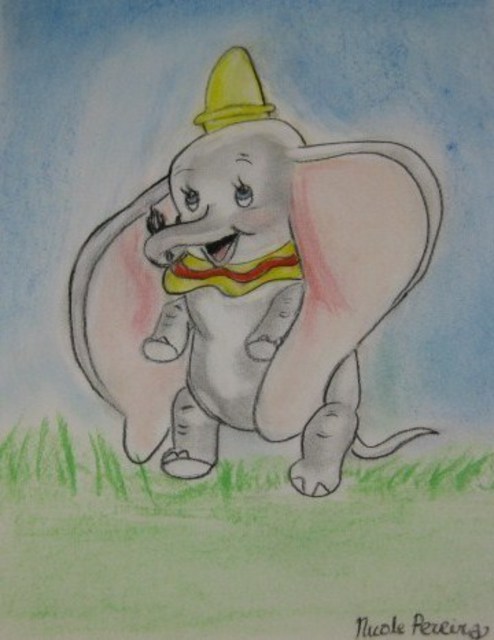 Artist Nicole Pereira. 'Disney Dumbo' Artwork Image, Created in 2012, Original Drawing Other. #art #artist