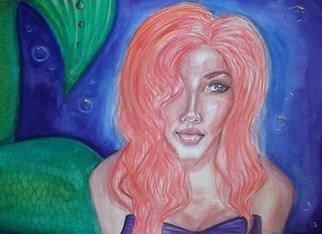 Nicole Pereira: 'Mermaid', 2013 Watercolor, Fantasy.  