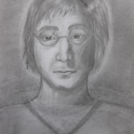 Nicole Pereira: 'Portrait of John Lennon 2013 by Nicole Pereira', 2013 Pencil Drawing, Portrait. Artist Description: John Lennon Celebrity Portrait by Nicole Pereira, Beatles, pencil ...