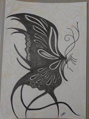 Nidhi Takur: 'pencil sketch', 2017 Pencil Drawing, Birds. butterfly...