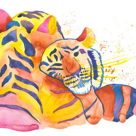 cuddling tigers By Niina Niskanen