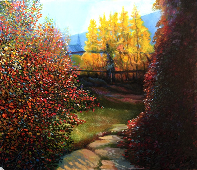 Sergey Lesnikov  'Autumn Motive', created in 2019, Original Painting Oil.
