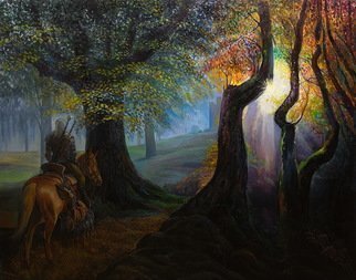 Sergey Lesnikov: 'geralt of rivia the witcher', 2019 Oil Painting, Fantasy. Dedicated to Sapkowski s Witcher saga, oil on canvas...