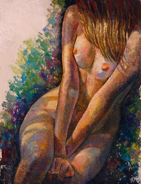 Sergey Lesnikov  'Nude Girl', created in 2020, Original Painting Oil.