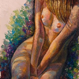 Sergey Lesnikov: 'nude girl', 2020 Oil Painting, Erotic. Artist Description: Nude girl study, oil on canvas...
