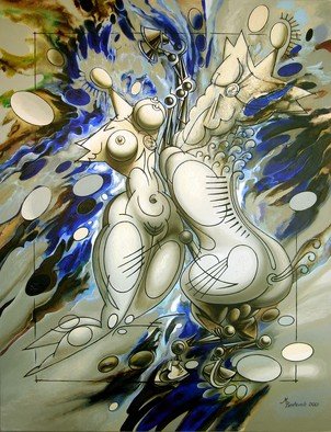 Nikolai Bartossik: 'AMAZON AND CENTAUR', 2001 Acrylic Painting, nudes. 