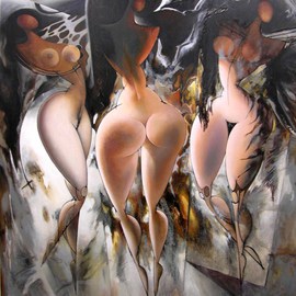 Nikolai Bartossik: 'MADRID', 2010 Acrylic Painting, nudes. 