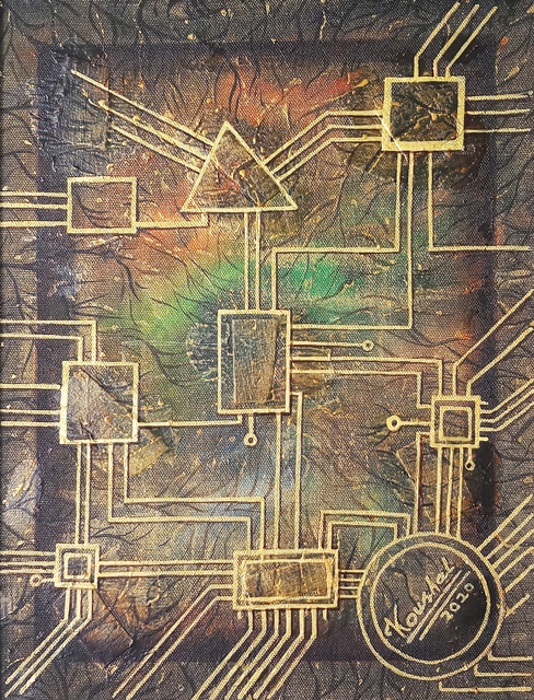 Koushal Choudhary  'Roots Connected', created in 2020, Original Mixed Media.