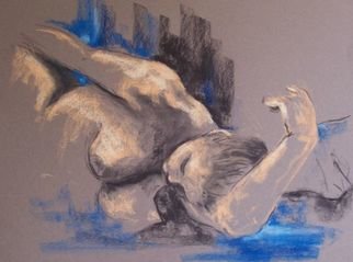 Nicole M. Mathieu: 'Model resting on her left arm', 2004 Other Drawing, nudes.   Soft pastel on canson paper                       ...