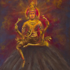 Senthil Kumar Artwork Lord shiva, 2015 Pastel, Impressionism