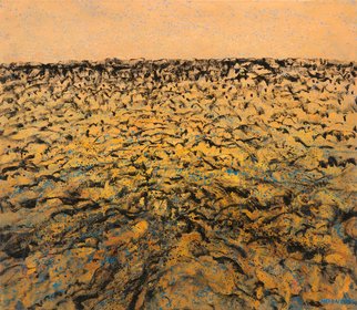 Noel Hodnett: 'Desertscape', 2016 Oil Painting, Abstract Landscape.  Painting based on desert landscape  ...