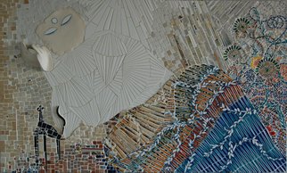 Nora Cervino: 'BUDDHA', 2008 Mosaic, Buddhism.  CERAMICS, MARBLE, TILES, PORCELAIN, RECYCLED MATERIALS AND BEADS  ...