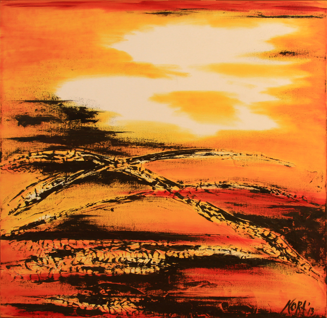 Artist Nora Franko. 'Sunset Sisters 1' Artwork Image, Created in 2013, Original Painting Oil. #art #artist