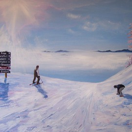 William Christopherson: 'Adirondack Mountains Whiteface Skiing Lake Placid', 2008 Acrylic Painting, Landscape. Artist Description:  Large size acrylic on canvas original artwork by New York artist William W.  Christopherson.  Artwork title  On Top Of New York.  Impressionistic rendition of the summit during winter at Whiteface Mountain Ski Center.Size 36h x 48w.  Artwork shipped flat, as rigid stretched canvas.  Artwork comes fully framed ...