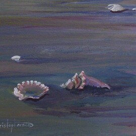 Florida Fort Meyers Beach Shells painting By William Christopherson