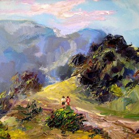 Renuka Pillai: 'Laguna Canyon Road', 2008 Oil Painting, Beauty. Artist Description:     Study from Life    ...