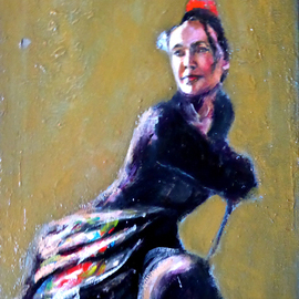 Renuka Pillai: 'Resting Flamenco Dancer', 2019 Oil Painting, Beauty. Artist Description:  Study from Life...