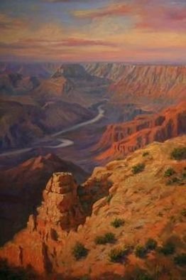 Jose Luis Nunez: 'DESSERT VIEW  GRAND CANYON', 2007 Oil Painting, Landscape. Sunset at this famous spot at the magnificent Grand Canyon...